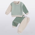 thumbnail image 2 of Splozh Clothes for Boys Clothes Long Sleeve Hoodie Sweatsuits Tops and Pants Set Fall Spring Outfits 2Pcs Kids Clothing Light Green,0-6 Months, 2 of 8