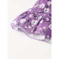 thumbnail image 6 of Fdqin Girls Summer Dress Floral Ruffle Square Neck Sleeveless A-Line Cute Sundress for Beach Party, Purple Floral,13-14Y, 6 of 8