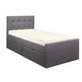 thumbnail image 2 of Emory Upholstered Kids Twin Platform Bed with 2 Storage Drawers, Gray, by Hillsdale Living Essentials, 2 of 12