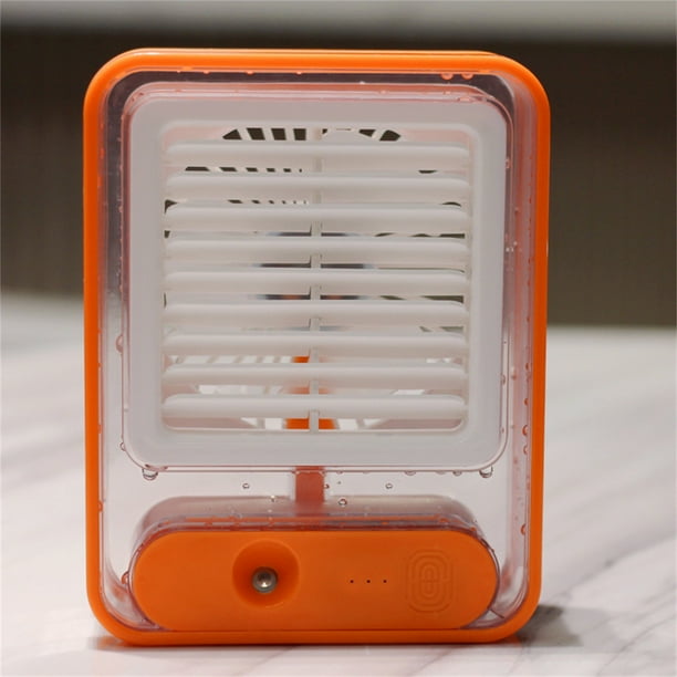 Mini Ventilador Enfriador, Carga Usb y Humidificador En Aerosol, Diseño Portátil de Escritorio, Funcionamiento Ligero y Silencioso, Uso En Oficina y Hogar, Multifuncional, 3 Velocidades, Batería de 8