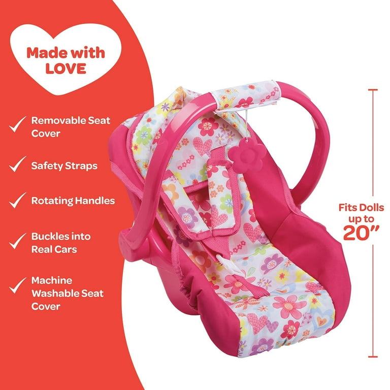 Adora Baby Doll Car Seat with Removable Seat Cover - Machine Washable, Fits Most Dolls & Plush Animals Up To 20”, Birthday Gift For Children Ages 2+ - Adora Baby Doll Car Seat with Removable Seat Cover - Machine Washable, Fits Most Dolls & Plush Animals Up To 20”, Birthday Gift For Children Ages 2+ -