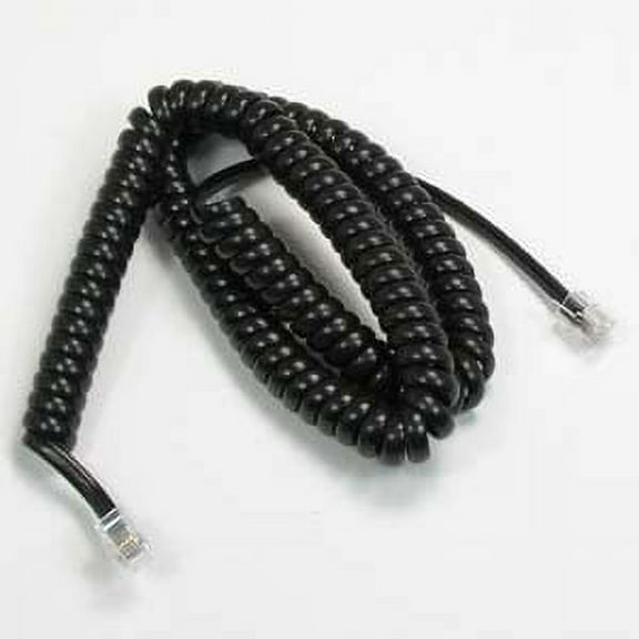ACCL 12Ft Coiled Handset Cord, RJ22 (4P4C) Black, 4 Pack