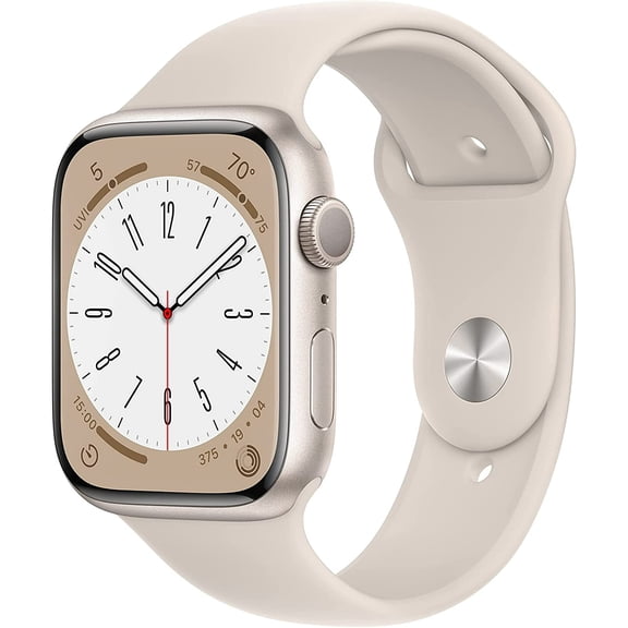Pre-Owned Apple Watch Series 8 (GPS), Aluminum Case with Sport Band, 18 Hours Battery Life, Starlight/41mm,1 Each, 1, 1
