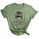 thumbnail image 1 of Gibobby Playera de Manga Corta con Cuello Redondo Mujeres Casual Impreso Top Camisa Cuello Redondo Manga Corta Tops Suelta Casual Túnica Top Blusa(Verde,M), 1 of 5
