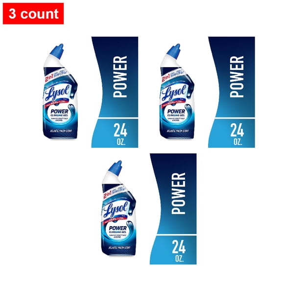 Lysol Power Toilet Bowl Cleaner Atlantic Fresh 24 fl oz - 3 count