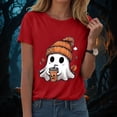 thumbnail image 2 of Akiihool Halloween Shirts Shirts for Women Cute Castle Graphic Vacation Tops Red,S, 2 of 8