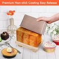 thumbnail image 5 of Molde para pan Pullman con tapa, paquete de 2, 1 lb, antiadherente, de acero al carbono, para tostar pan con tapa, para hornear pan casero, hornear pan tostado en horno, color oro rosa, 5 of 5