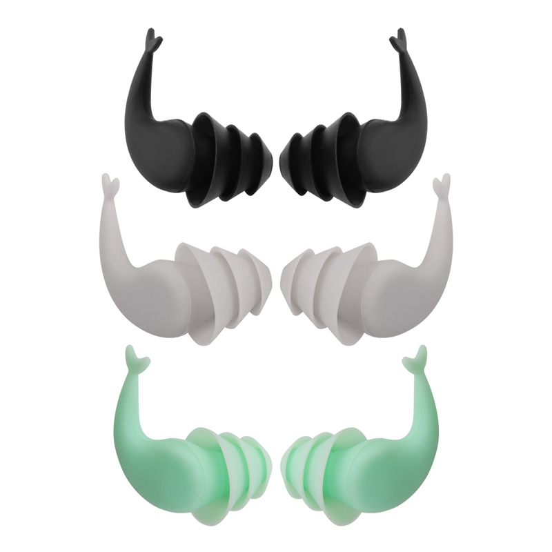 3 Pairs Great Waterproof Ultra Comfy Earplugs,Swimming Ear Plugs Silica gel