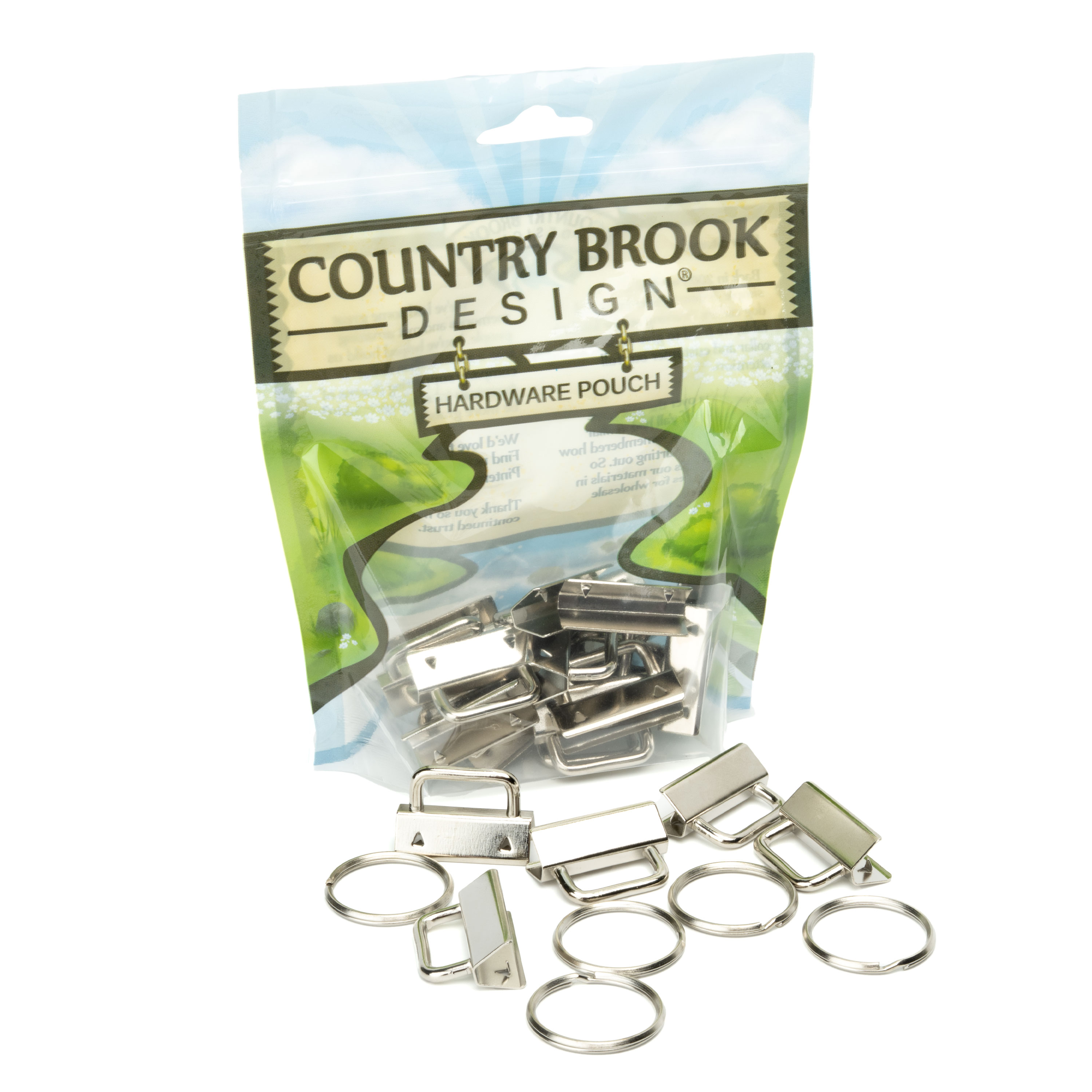 100 - Country Brook Design | 1 1/4 inch Key Chain Fob Wristlet Hardware Sets with Key Ring