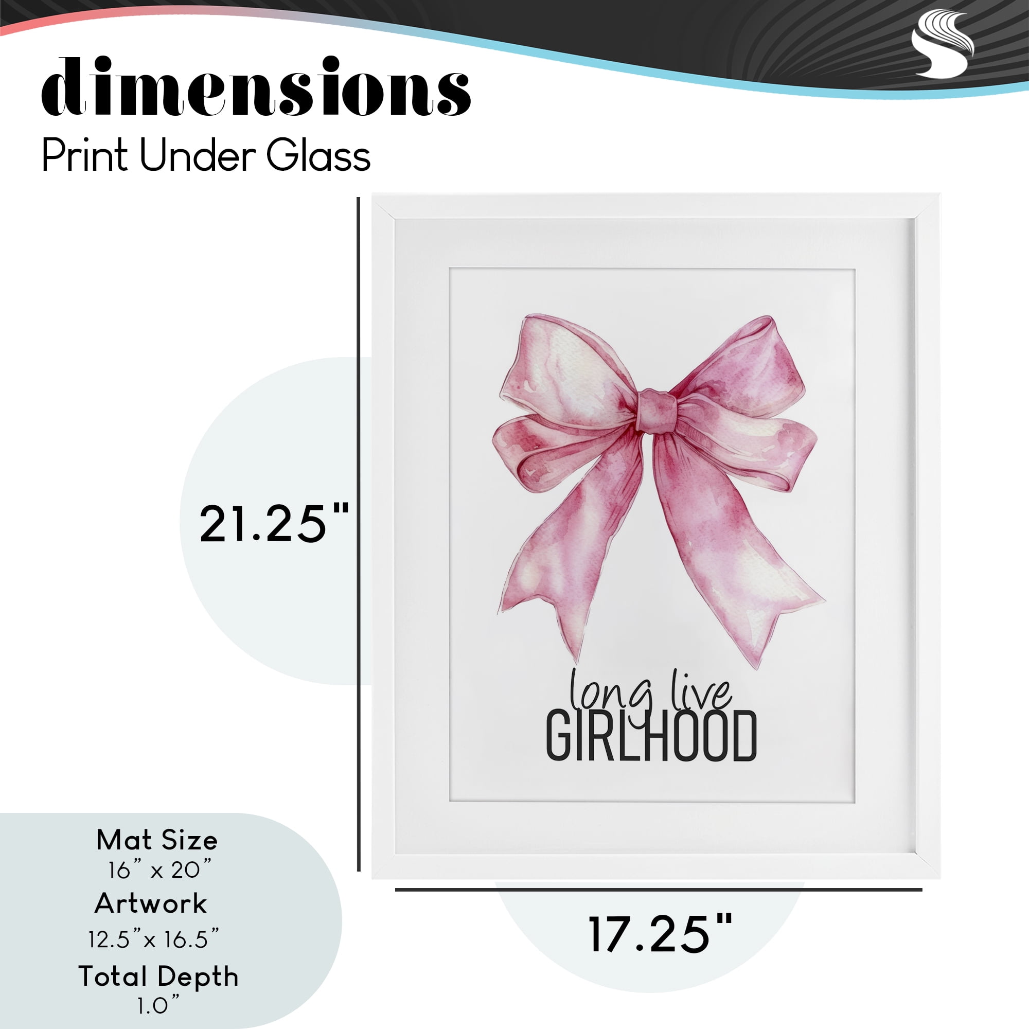 Long Live Girlhood White Framed Print Under Glass, design by Kim Allen