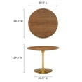 thumbnail image 6 of 40 Inch Dining Table, Walnut Gold, Wood, Metal, Mid Century Kitchen Cafe Bistro Hospitality Restaurant, Modern Contemporary HB34692, 6 of 7