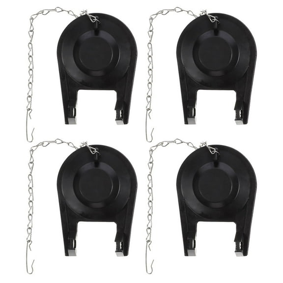 DRAFIDEEP 4-Piece Universal Toilet Flapper Replacement Kit, Black Rubber, and Resistant Design for Easy Installation