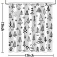 thumbnail image 5 of Black and White Christmas Shower Curtain for Bathroom, Winter Cute Xmas Tree Snowflake New Year Holiday Bathroom Curtain Decor, Polyester Waterproof Fabric Bath Curtains, 72x72 Inch, 5 of 6