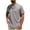 Gray, variant on Cotton Linen Shirts for Men Short Sleeve V Neck Breathable Casual Beach Holidays Trendy Tops