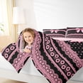 thumbnail image 4 of Erosebridal Dreamy Princess Bowknot 7 Pieces Bedding Comforter Set,Pink Black Vintage Floral Full Bedding Set For Kids,Pink Reversible, 4 of 7