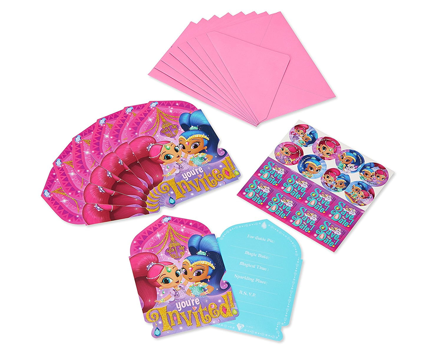 Shimmer and Shine Birthday Party Invite Postcards, 8ct