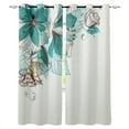 thumbnail image 2 of Flowers Bloom Turquoise Plants Roses Window Treatments Curtains Valance Living Room Bathroom Kitchen Outdoor F, 2 of 5