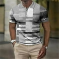 thumbnail image 2 of Fashion Men'S Polo Striped Plaid Print Vintage Men'S Clothing High-Quality Top Street Casual Short Sleeved Loose Oversized Shirt, 2 of 6