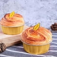 thumbnail image 4 of Disposable Ramekins with Lids, 8oz 100 Pack Golden Aluminum Foil Cups Disposable Creme Brulee Muffin Cupcake Baking Cup Mini Pudding Cups for Party Wedding Birthday, 4 of 5