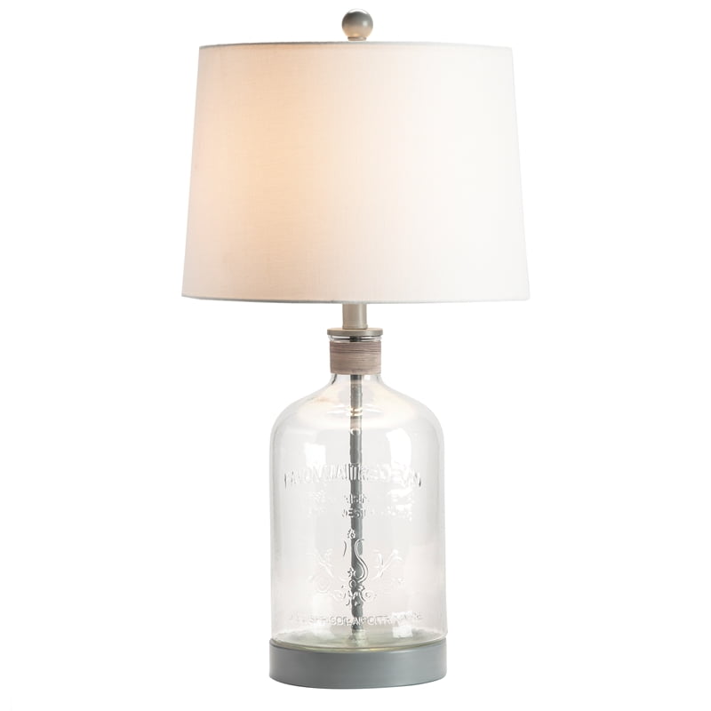 Evolution by Crestview Collection Veda Glass Mason Table Lamp in Gray Walmart.com