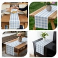 thumbnail image 2 of Spring Geometric Table Runner 13x72 inch Blue Plaid Cotton Linen Dining Table Runner Ideal for Dresser Kitchen Coffee Tables - Machine Washable, 2 of 9