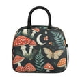 thumbnail image 2 of Obrewu Mushrooms Butterflies Moon Pattern Lunch Bag for Adult, Insulated, Leakproof, Oxford Cloth, 2 of 7
