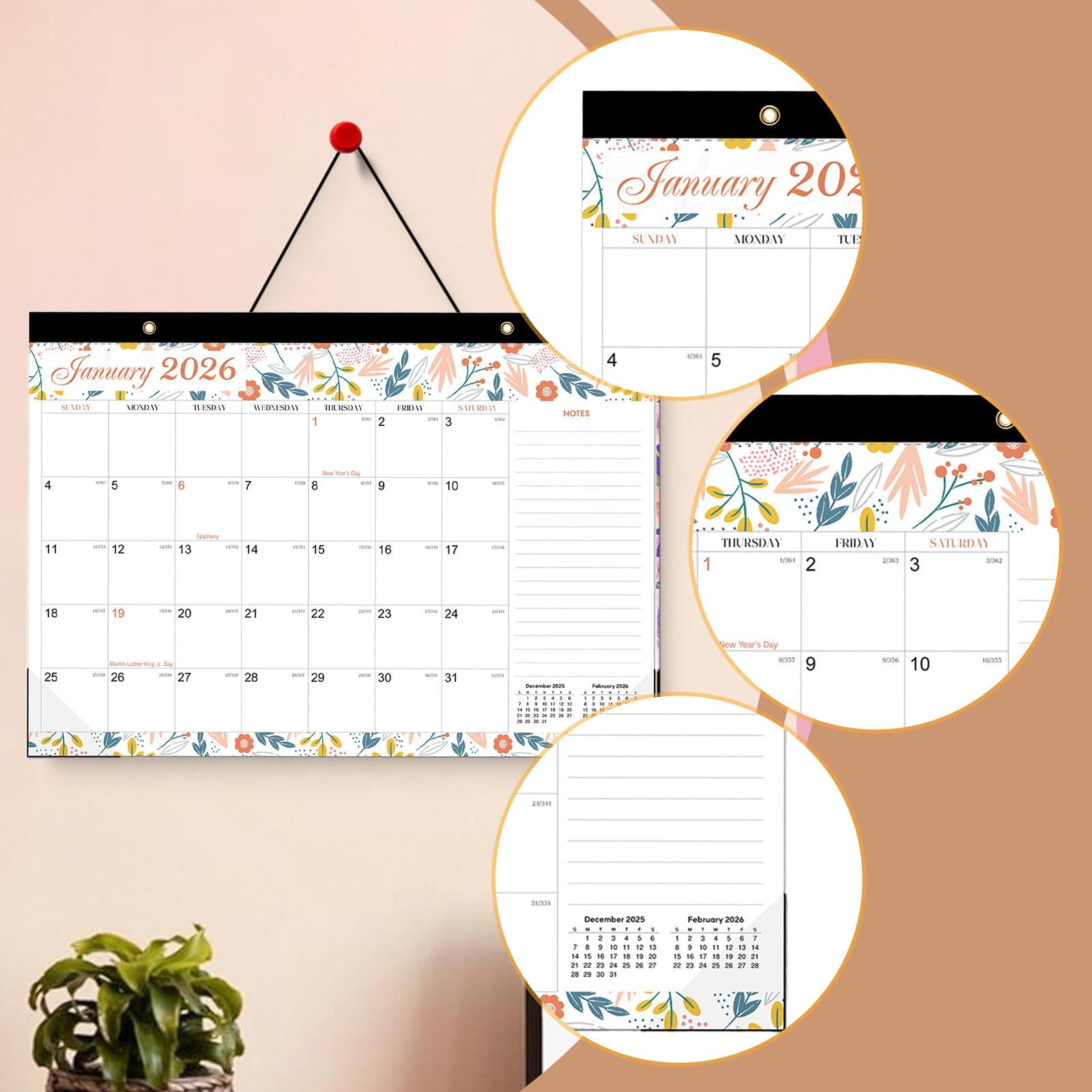 1 Desk Calendar 2026-2027 Monthly Planner with to Do List for Home Office School Tabletop Wall Hanging