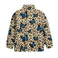 thumbnail image 5 of Uourmeti Leopard Print Blue Butterfly Girls Cozy Sweatshirt Half Zip Pullover Sweatshirts Soft Comfy Casual Loose for Weekend Home House Size 9-10, 5 of 7