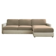 thumbnail image 4 of SureFit Hampstead Stretch Velvet Slipcovers, X-Long Sectional Cushion Covers, Sable Cushion Cover, 4 of 6