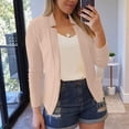 thumbnail image 4 of Ladies Work Suit Solid Color Blazer Single Breasted Outwear Button Down Pockets Jacket Comfy Loose Blouse V Neck Cardigan, 4 of 7
