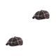 thumbnail image 3 of Minnieouse Boinas Sombrero Vintage Plaid Fieltro Otoño Invierno Unisex Festival Senderismo Viajes Calle Moda Flat Peaked Cap Hombre Mujer Negro 2piezas, 3 of 6
