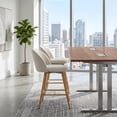 thumbnail image 4 of Homy Casa Set of 2 Counter Height Bar Stools 360 Swivel Upholstered Barrel Chairs for Kitchen Island Beige, 4 of 9