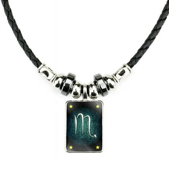 Obsidian Men‘s Zodiac Couple Necklace Trendy Time Gemstone Beaded Pendant Necklace