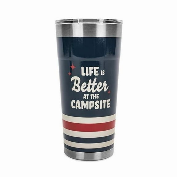 Camco CMC53326 20 oz Libatc Wrapped Tumbler, Dark Blue