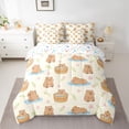 thumbnail image 2 of Castle Fairy Kawaii Capybara Bedding Comforter Set,Cute Floral Wildlife King Bedding Sets, 2 of 8