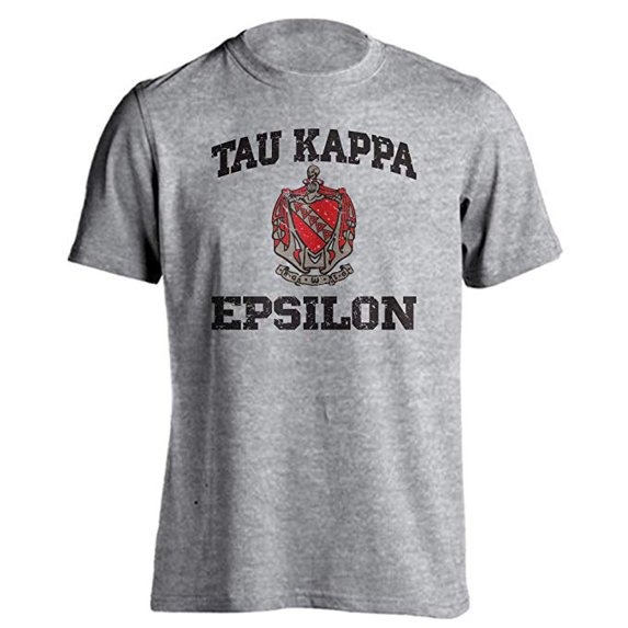 Greek Tau Kappa Epsilon TKE Coat of Arms Retro Distressed Short Sleeve T-Shirt