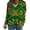 #069-Green, variant on Craaazy Women's Comfy Clover Graphic St Patrick's Day Long Sleeve Tops