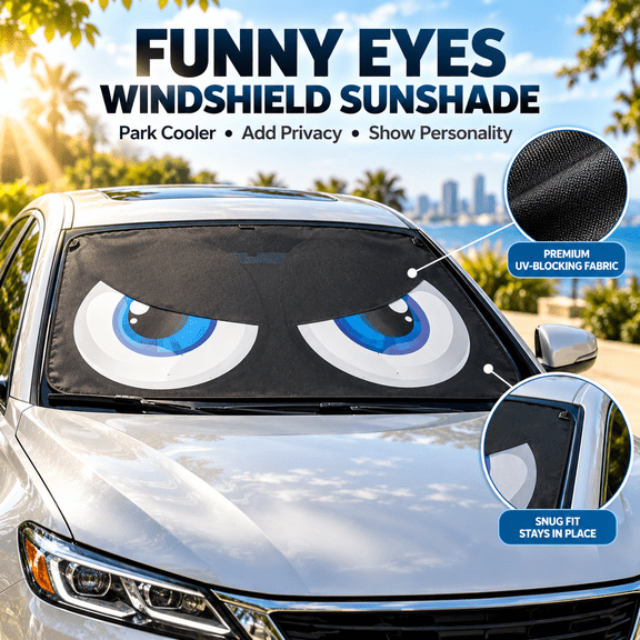 Foldable Car Windshield Sunshade Uv Protection Heat Insulation Cover For Front Window Reflective Material Universal Fit Automotive Sun Visor Shield Keeps Vehicle Cool Interior Protector