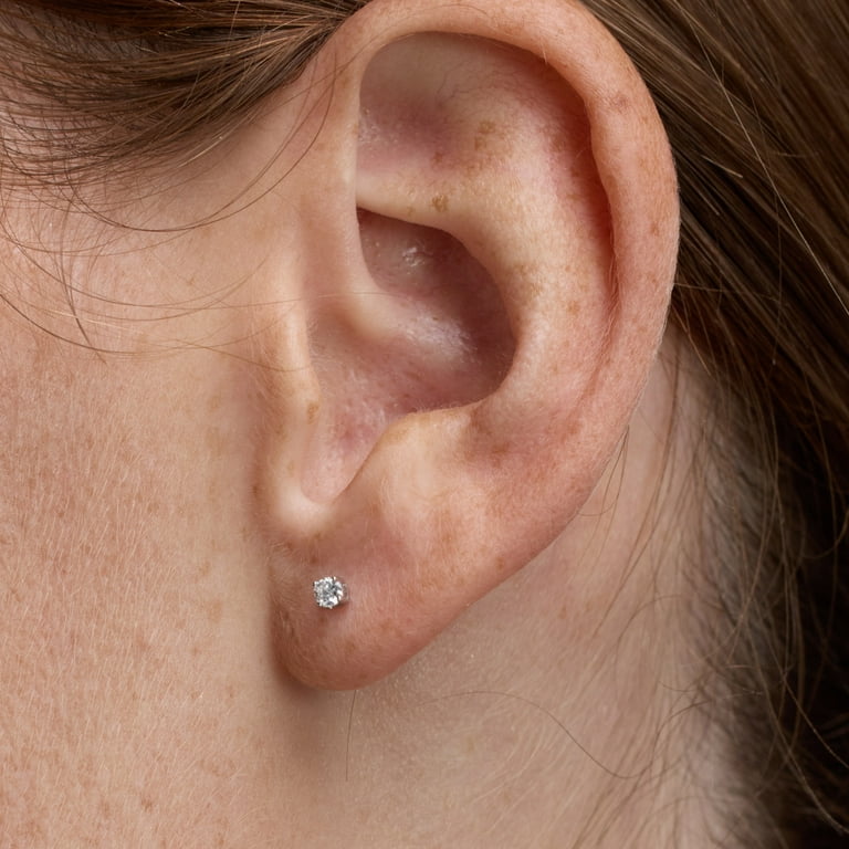 □ 画家本人出品 BU-ZONE 2022 8.14.a □ Unique Moments 1/10 Ct Round Lab Grown Diamond Stud Earrings