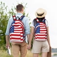 thumbnail image 6 of Daiia America Flags3 Vintage Canvas Backpack for Men and Women ,Hiking Backpack,Travel Laptop Bag for School,Large Capacity Backpack-, 6 of 8