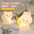 thumbnail image 1 of Bonita lámpara con forma de conejo, iluminación suave, luz de noche pequeña, luz de mesita de noche, decoración, ambiente de dormitorio, regalo para niña, 1 of 6