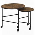 thumbnail image 4 of Vintage Oak and Black 2-Piece Nesting Tables for Small Spaces, 4 of 5