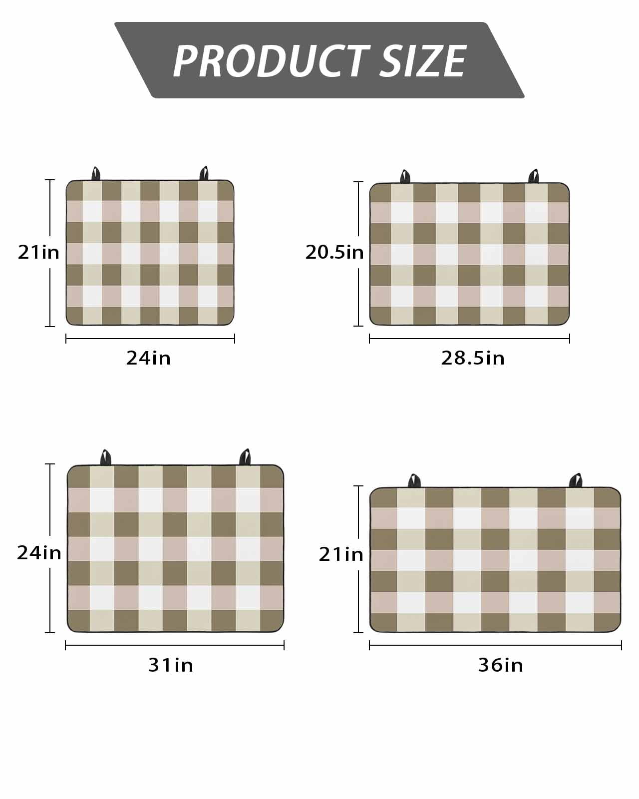 Stove Top Covers for Electric Stove, Brown Plaid Glass Stovetop Cover Protector, Spring Summer Farmhouse Buffalo Checkered Induction Cooktop Protector Oven Mat for Kitchen Countertop 28.5"x20.5"
