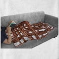 thumbnail image 6 of Industrial Soft Flannel Fleece Throw Blanket, Knot Complex Design with Entangled Lines Hardware Industry Art, Cozy Plush for Indoor and Outdoor Use, 60" x 80", Umber White, by Ambesonne, 6 of 6