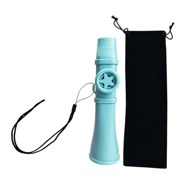 Flauta Kazoo Instrumento musical Conveniente con cuerda para el cuello Buen compañero Fácil de Azul