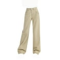 thumbnail image 5 of ManxiVoo Women's Classic Straight Leg Jeans High Waisted Comfort Fit Denim Pants with Stretch for Daily Wear XL Size Khaki, 5 of 5