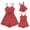 Red, variant on FYMNSI Mommy and Me Rompers Matching Outfit Sleeveless Belted Casual Jumpsuit Spaghetti Strap Short Overall Set Pink (Baby 3-6M)
