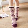 thumbnail image 4 of Vinsonshop Womens Slipper Socks Womens Fuzzy Socks Fuzzy Slipper Socks Warm Fuzzy Socks for Women Cute Fuzzy Socks Fluzzy Socks Winter Socks for Women Purple One Size, 4 of 6