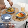 thumbnail image 2 of Vesteel Pasta Bowl Set of 4, 22oz Stoneware Salad Pasta Serving Bowls for Soup Dinner Cereal, Microwave & Dishwasher Safe, Grayish Blue, 2 of 8