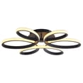 thumbnail image 4 of 23 inch Modern LED Ceiling Light, 6 Rings Flower Flush Mount Light Fixture with Remote Control Black Dimmable Ceiling Lamp for Living Room, Bedroom, Dining Room, 4 of 5